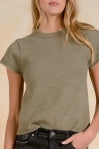 Elan | Crewneck Sweater Top in Light Olive