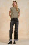 Elan | Crewneck Sweater Top in Light Olive