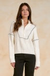 Elan | 1/4 Zip Sweater in Off White