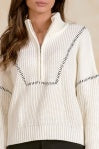 Elan | 1/4 Zip Sweater in Off White