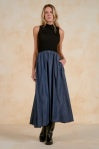 Elan | Maxi Mock Neck Sweater Dress in Navy/Black Combo