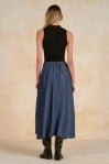 Elan | Maxi Mock Neck Sweater Dress in Navy/Black Combo