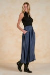 Elan | Maxi Mock Neck Sweater Dress in Navy/Black Combo
