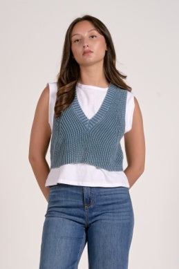 Elan | 2 Sweater Sleeveless Layered Top