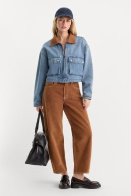Good American | Better than Suede Vintage Barrel Ankle in Cafe Clay