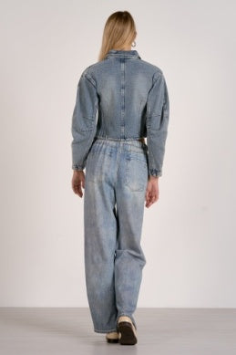 Denim Puff Sleeve Top