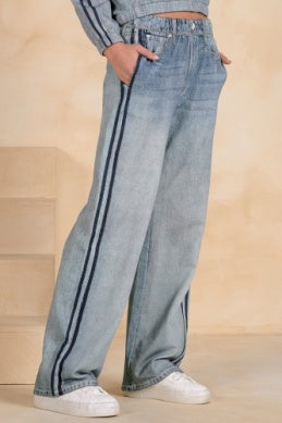 Relaxed Denim Wide Leg Pant