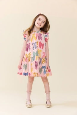 Pink Chicken | Harper Dress | Patterned Bows