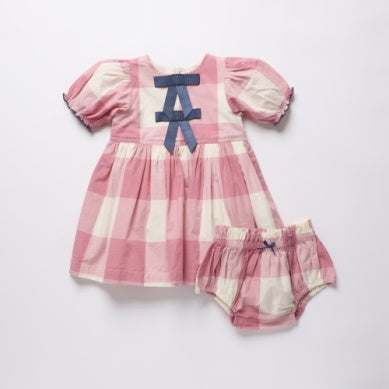 Pink Chicken | Baby Hermione Dress Set | Pink Check