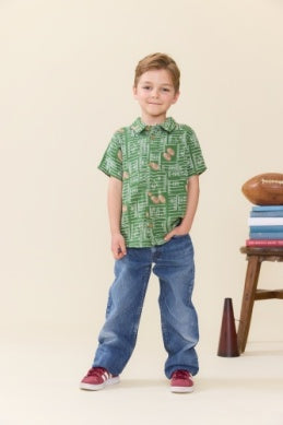 Pink Chicken | Boys Jack Shirt | Football Field