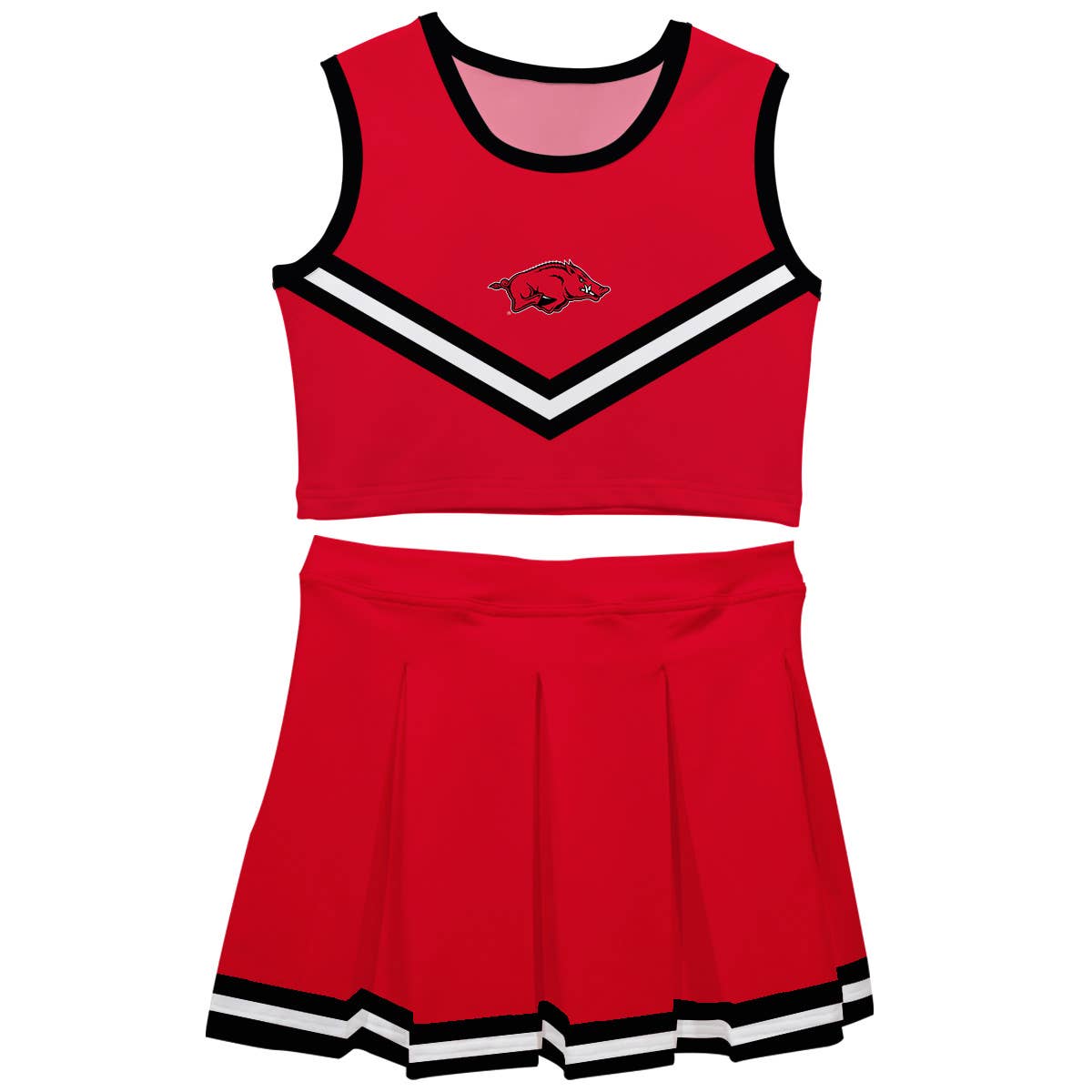Arkansas Razorbacks Red Sleeveless Cheerleader Set
