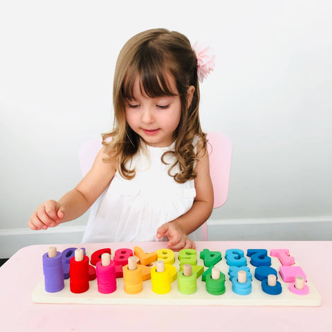 Matching Number Puzzle Board - This Little Piggy
