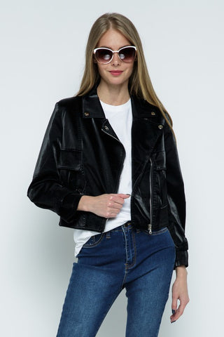 Silket Faux Leather Jacket