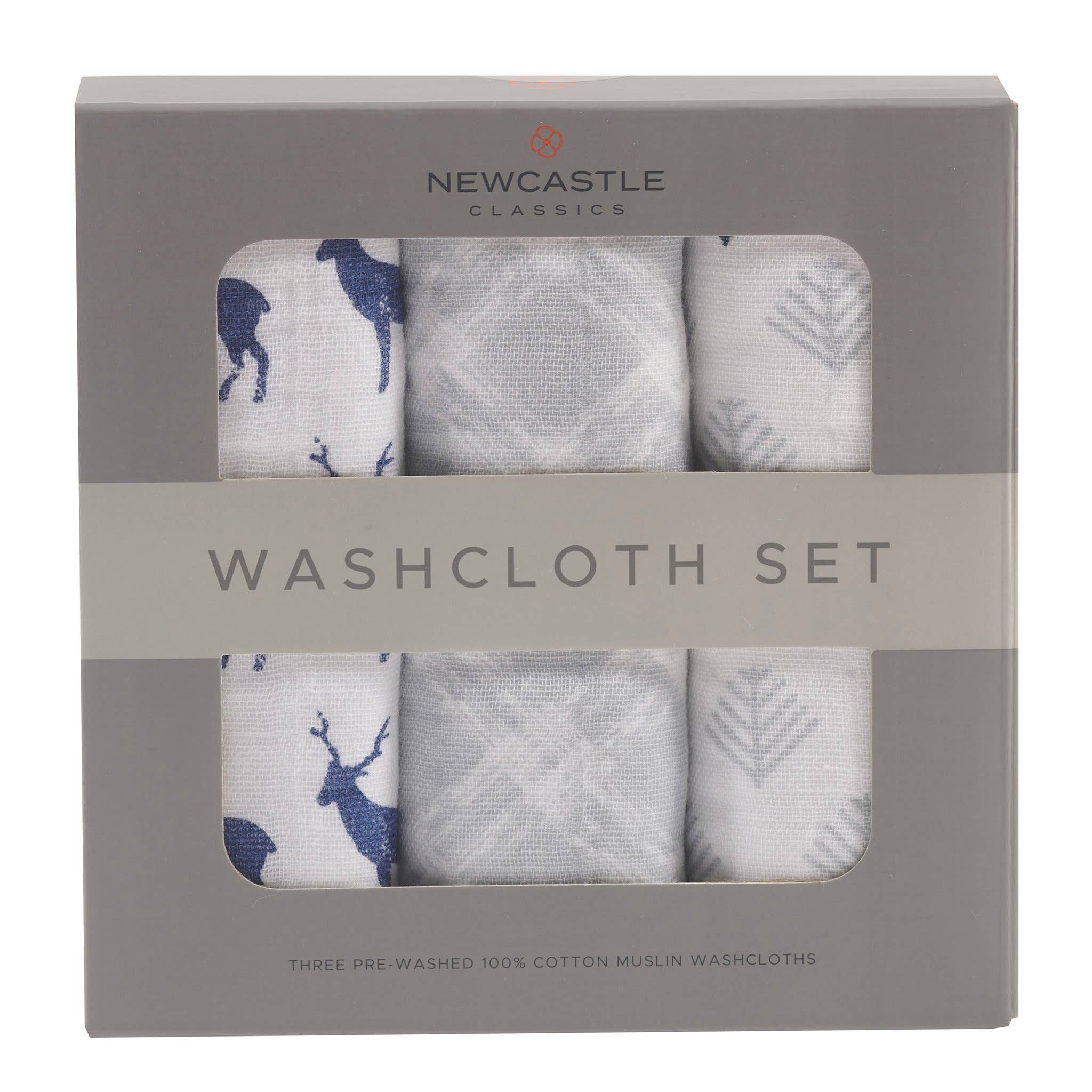 Blue Deer Washcloth Set of 3