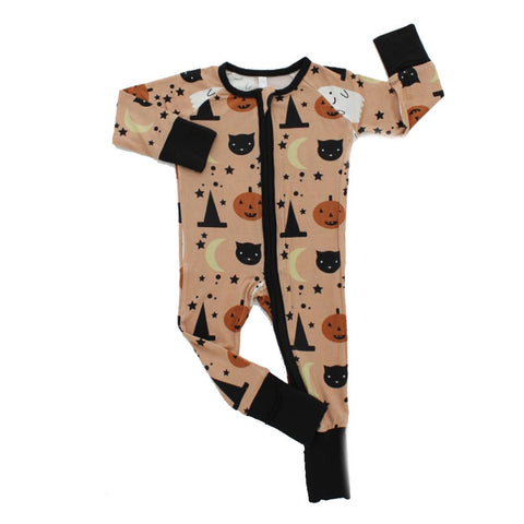 Trick or Treat Halloween Bamboo Baby Footed Pajamas