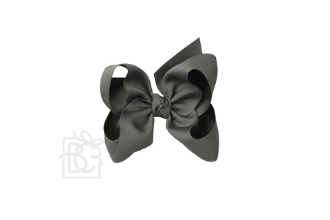 Small Grosgrain Solid Bow with Knot on Alligator Clip