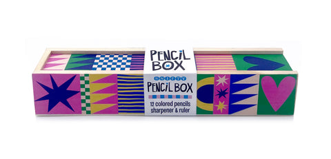 SNIFTY | Wooden Pencil Box + Colored Pencils: Geo Love