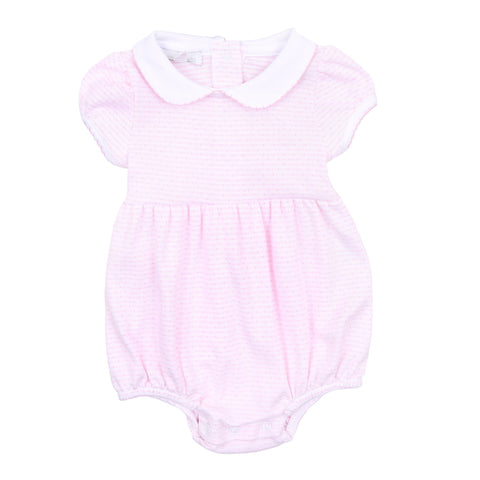 Jillian and Jacob's Classics Pink Emb Collared girl Bubble - This Little Piggy