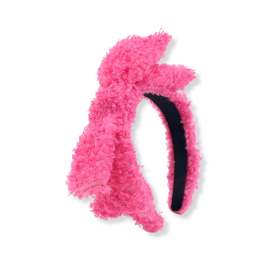Brianna Cannon | Child Size Hot Pink Boucle Side Bow Headband