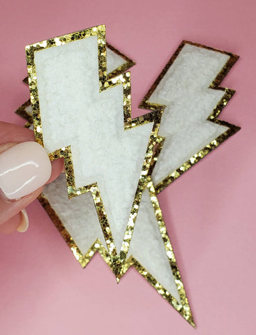 Lightening Bolt Chenille Patches - This Little Piggy