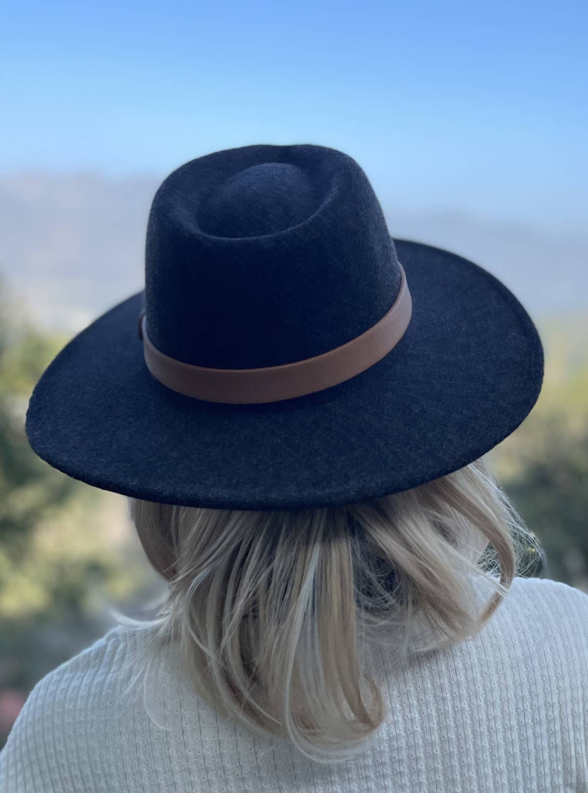 Cashmere Wool Felt Panama  Wide Brim Fedora Hat
