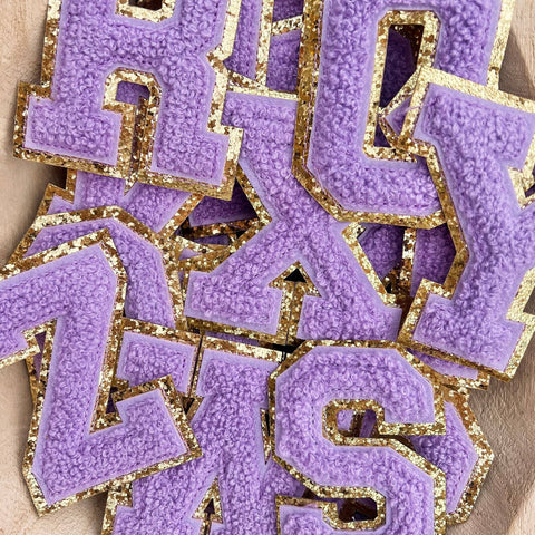 Purple Chenille Patch Letters