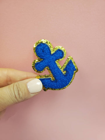 Chenille Anchor Patch ~ Dark Blue - This Little Piggy