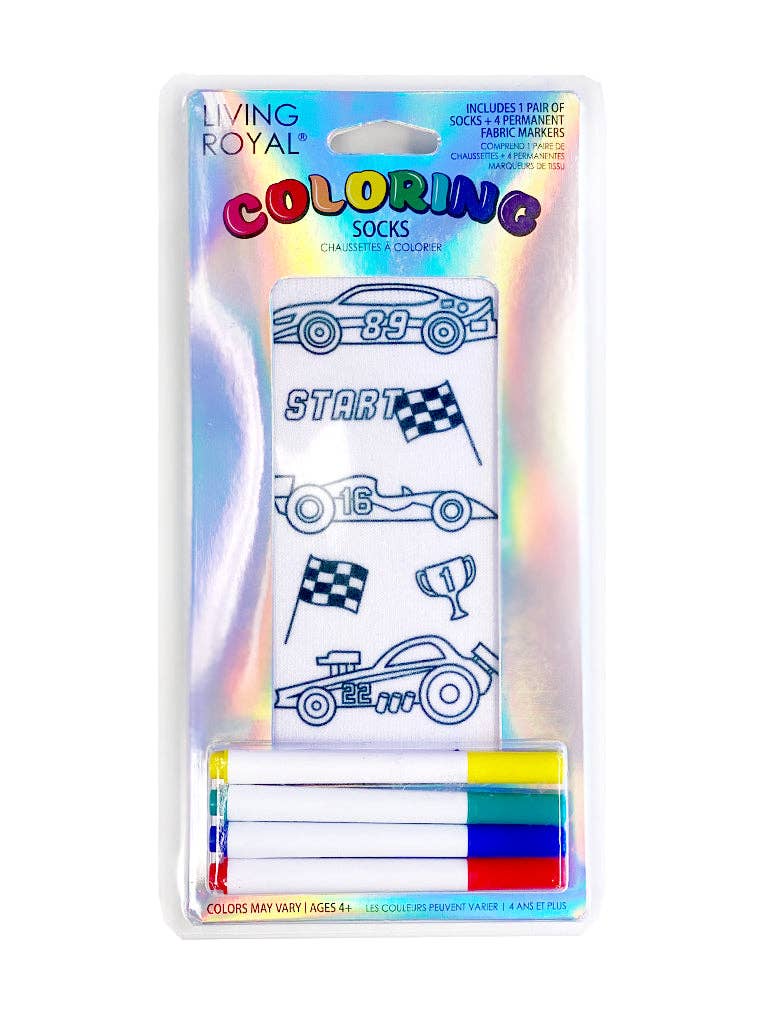 *Coloring Socks Race Car