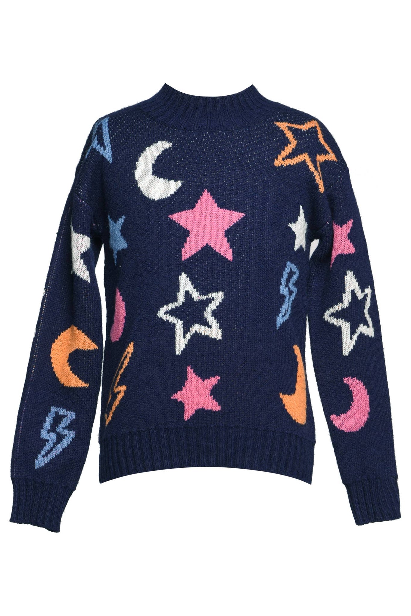 *Sweater W/Moon Star & Lightning Bolt