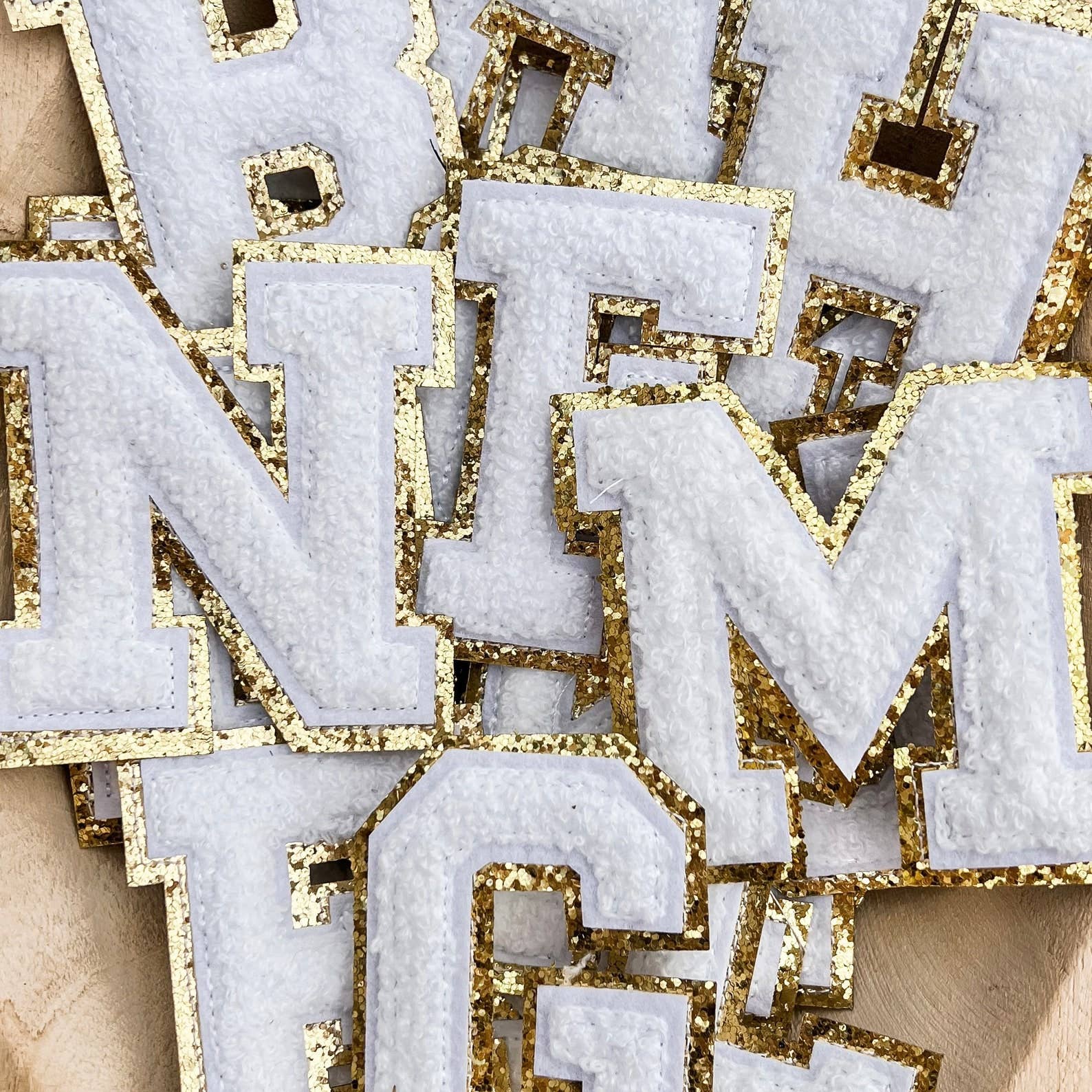 White Chenille Patch Letters