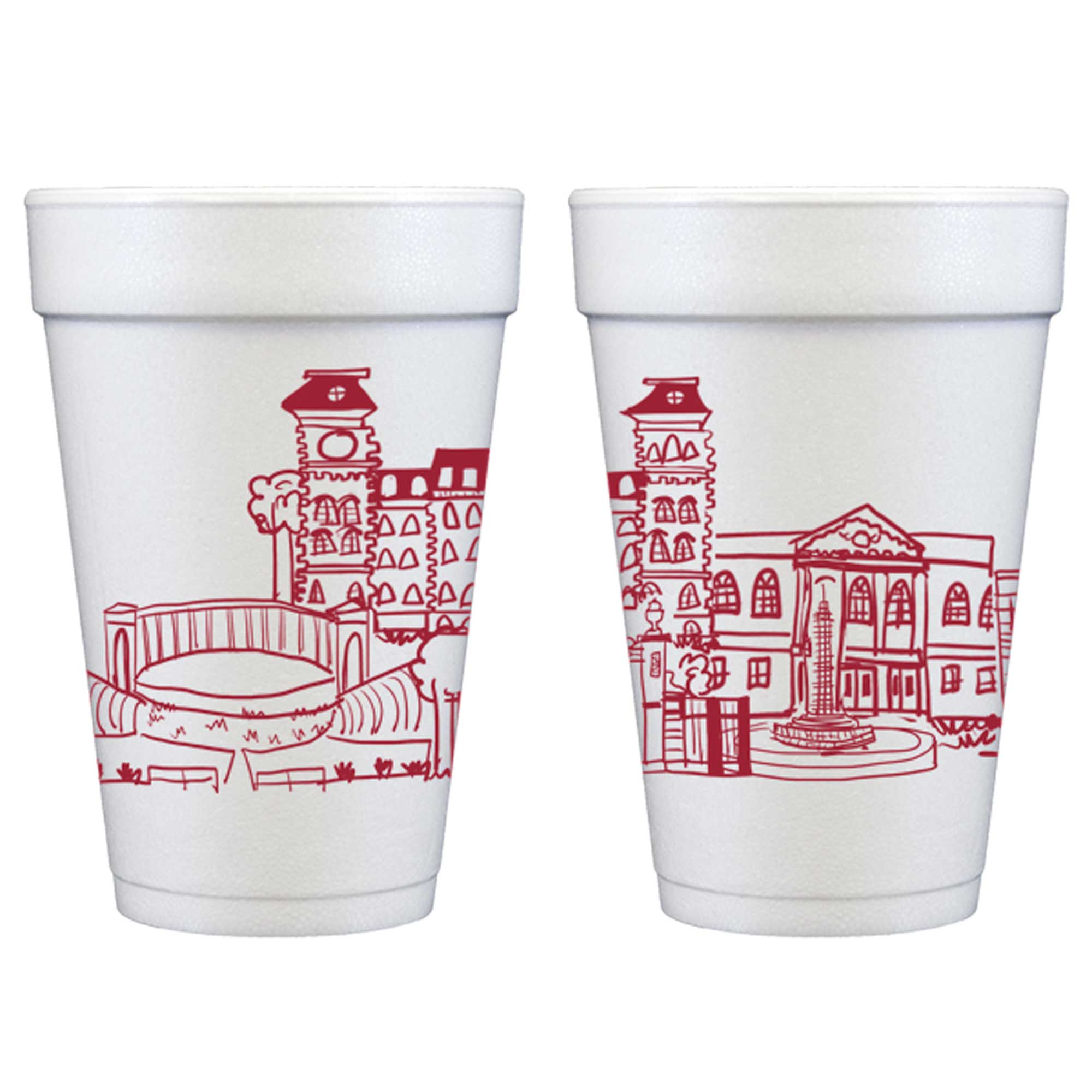 *Foam Cup 10 Pack {University of Arkansas Skyline}