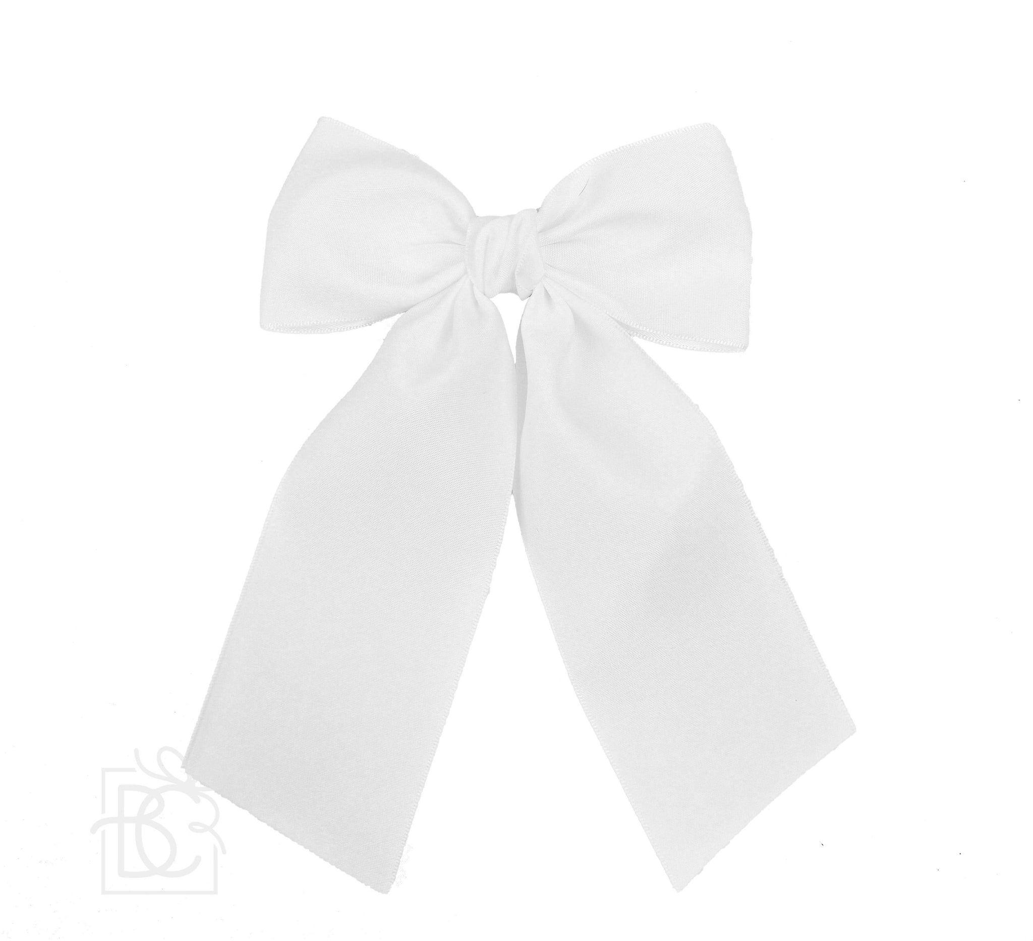 OPAQUE SATIN BOW W/ EURO KNOT & TAILS