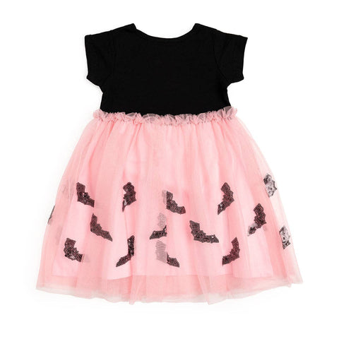 Bat Halloween Short Sleeve Tutu Dress