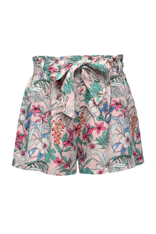 *Floral Print Belted Shorts
