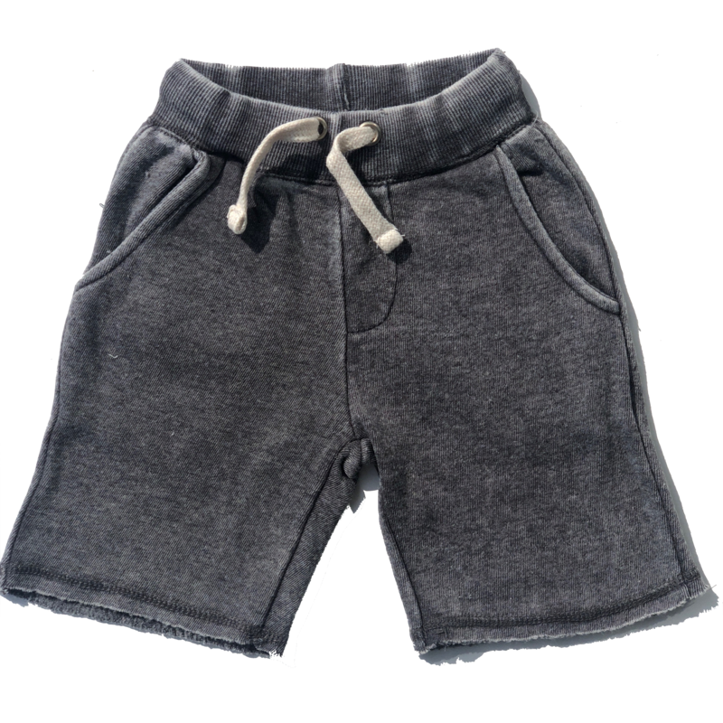 *Vintage Havana - Boys Fleece Burnout Shorts in Steel Grey
