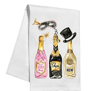*New Year Bottles Kitchen Towel