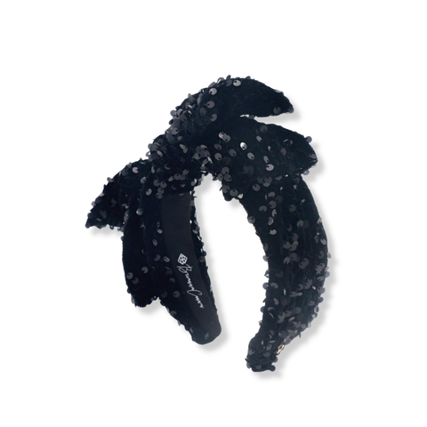 Brianna Cannon | Child Size Black Sequin Side Bow Headband