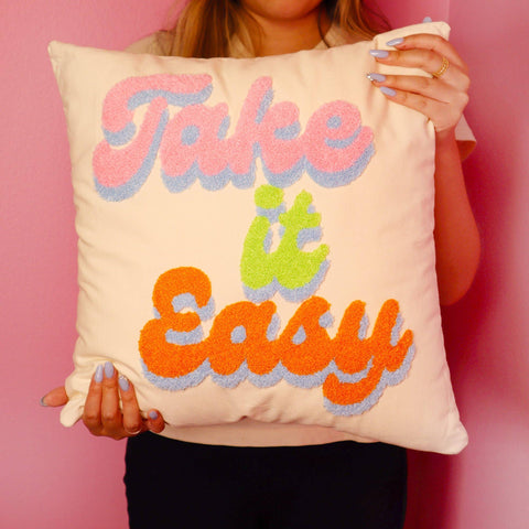 *Square Hook Pillow - Take it Easy