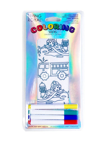 *Coloring Socks Fire Truck
