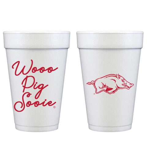 *Foam Cup 10 Pack {University of Arkansas Wooo Pig
