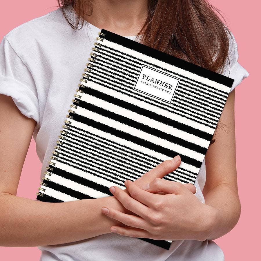 Classic Stripe Large Weekly Monthly Planner + Coordinating Planning Stickers
