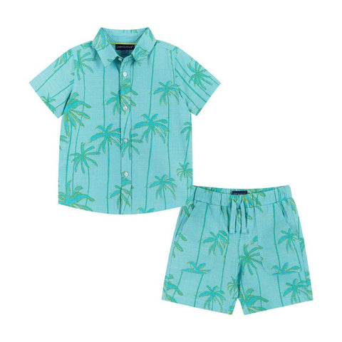 Andy & Evan | Palm Tree Button Down Set