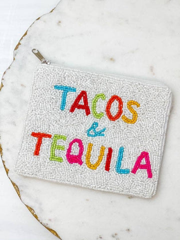 *Tacos & Tequila Beaded Zip Pouch