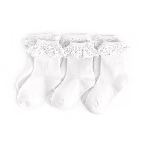 *White Lace Midi Sock 3-Pack