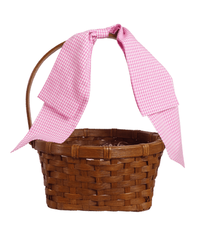 Easter Basket Bow in Pink Gingham