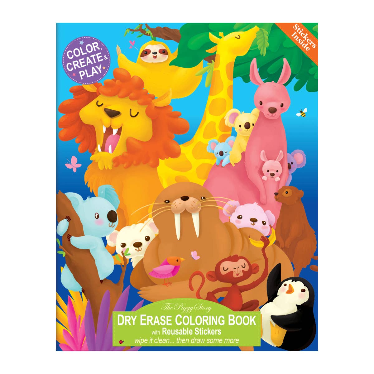 *Animals Around the World Dry Erase Coloring Book