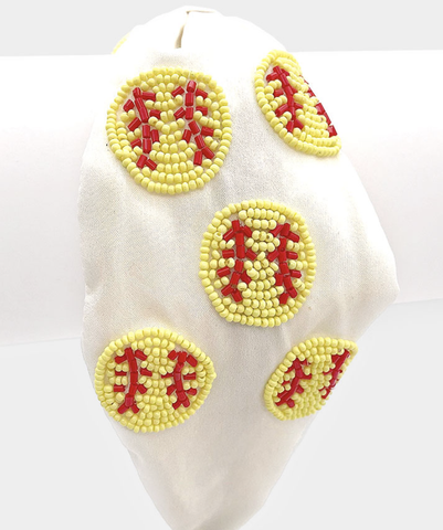 Softball Seed Bead Headband