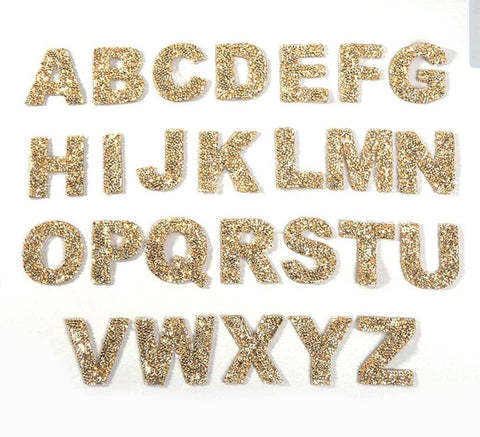Gold Rhinestone 2" Iron-on Patches