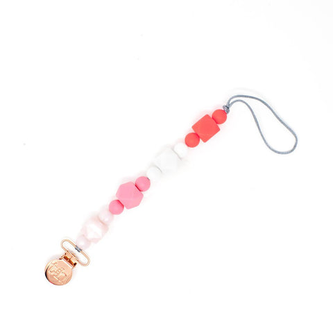 Three Hearts | Jewel Pacifier & Toy Clip